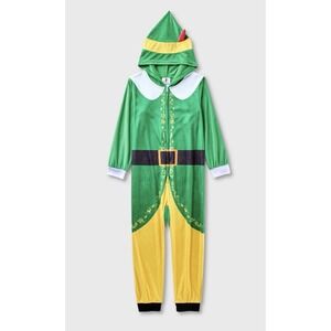 Kids' Buddy the Elf Christmas Long Sleeve Union Suit - Green Size Medium 8